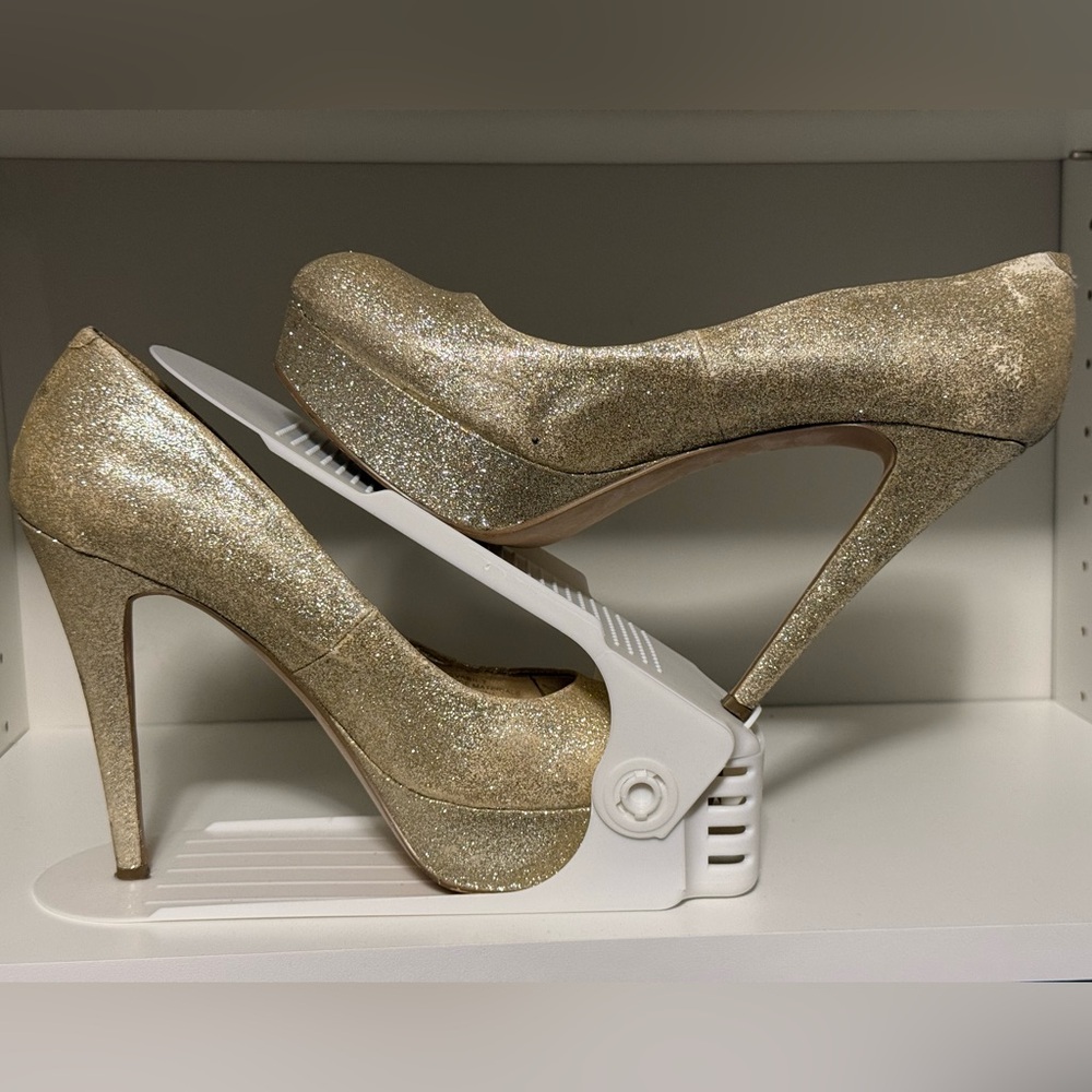 G by Guess Cador Gold Glitter Platform Heels Party Club Holiday | size 10